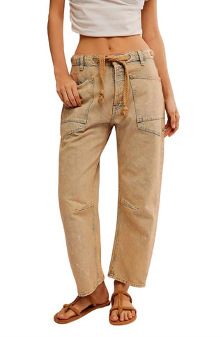 Free People - Calça jeans Moxie cintura baixa com puxador