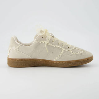 Cushionaire - Tênis casual feminino Belinda com detalhe de renda