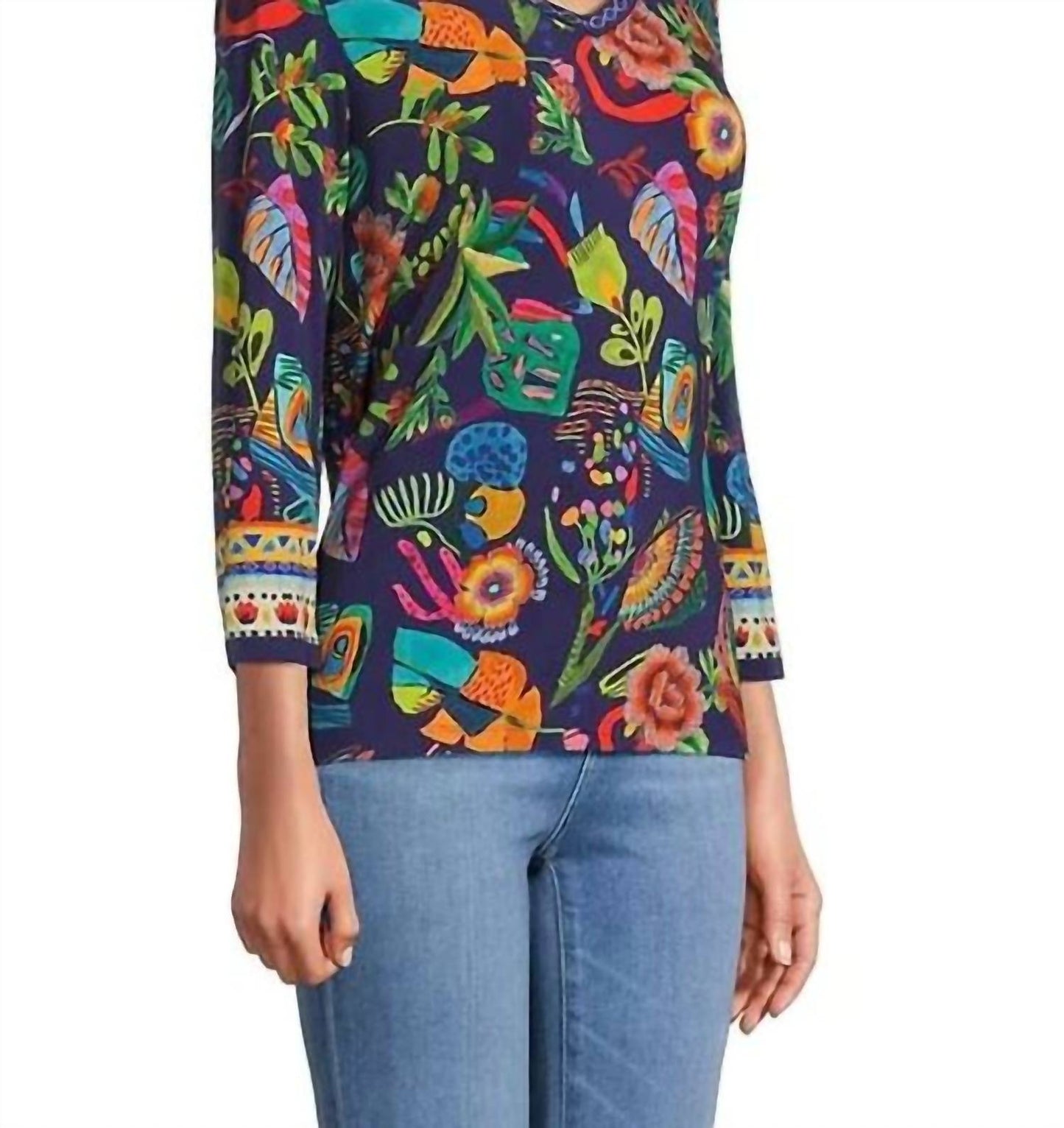 Johnny Was - JANIE FAVORITE 3/4 SLEEVE V-NECK TEE