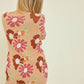 Baevely By Wellmade - Jacquard Floral Print Sweater