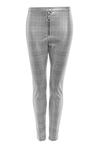 Topshop - Treggings com zíper pied-de-poule revestido Prince Of Wales