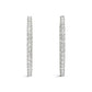 Oval Shape Two Sided Diamond Hoop Earrings in 14k White Gold (2 cttw)