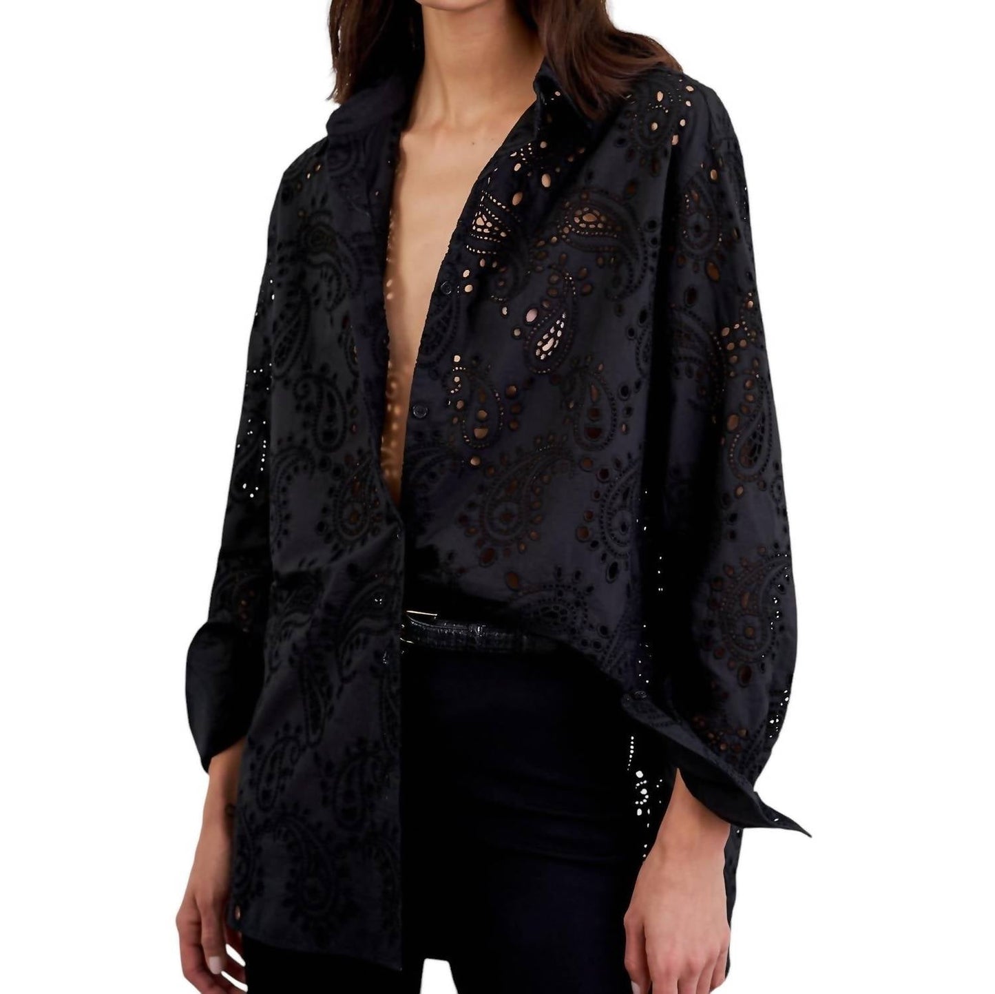 Nili Lotan - Mael Embroidered Poplin Shirt