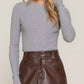 Active Basic - Crew Neck Viscose Rib Sweater
