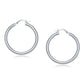 14k White Gold Polished Hoop Earrings (40 mm)