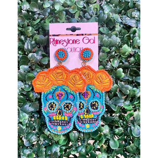 Fashion City - Beaded Sugar Skull Earrings
