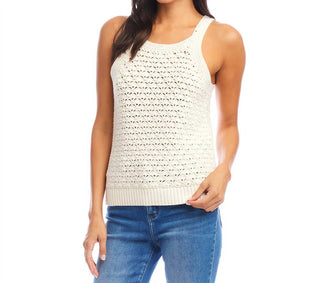 Karen Kane - Sleeveless Crochet Sweater