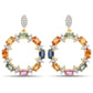 4.12 Carat Genuine Multi Sapphire .925 Sterling Silver Earrings