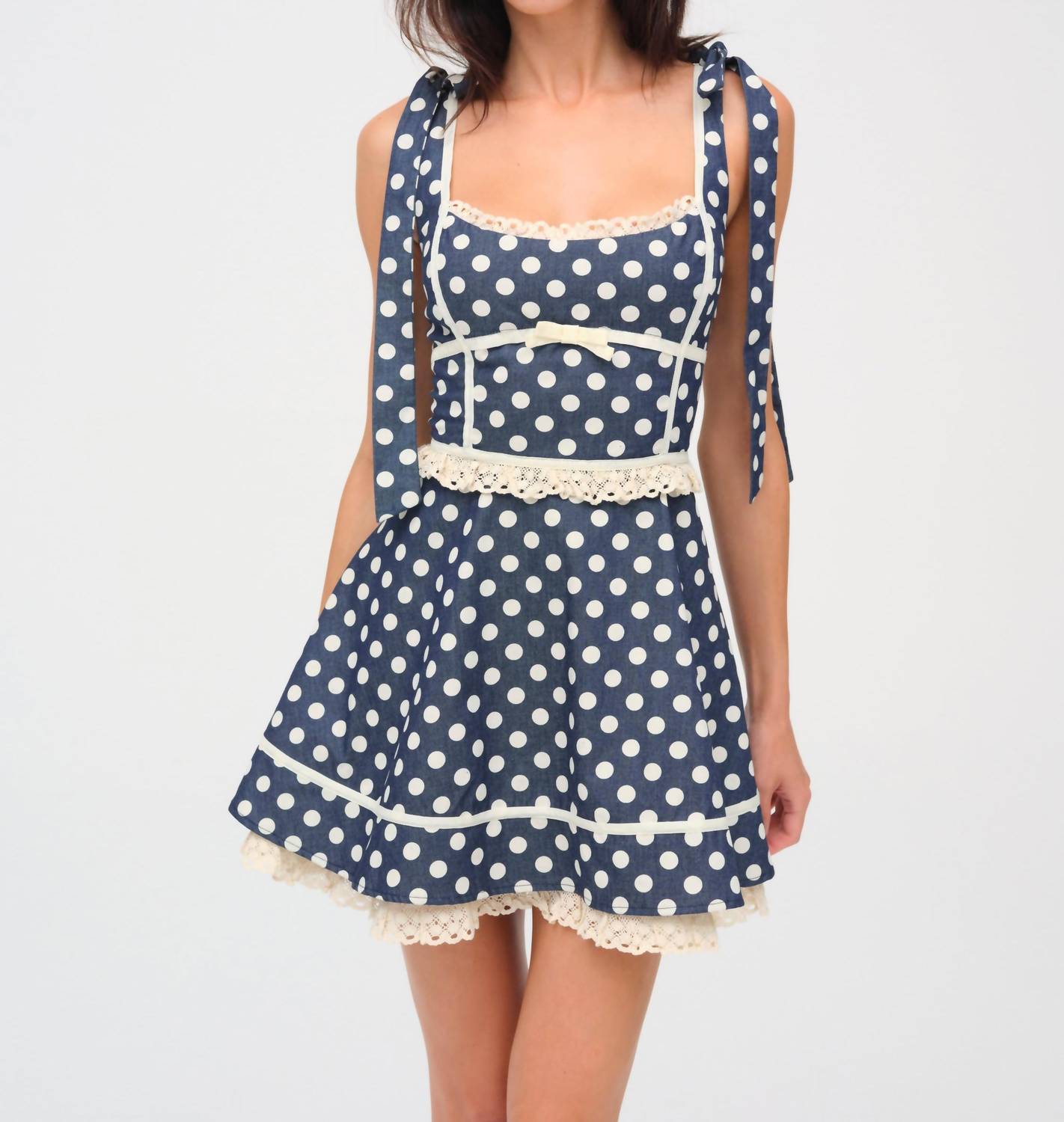 For Love & Lemons - Women's Dolly Denim Dot Dress