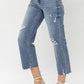 Judy Blue - High Waist Destroyed Crop Wide Leg Jeans