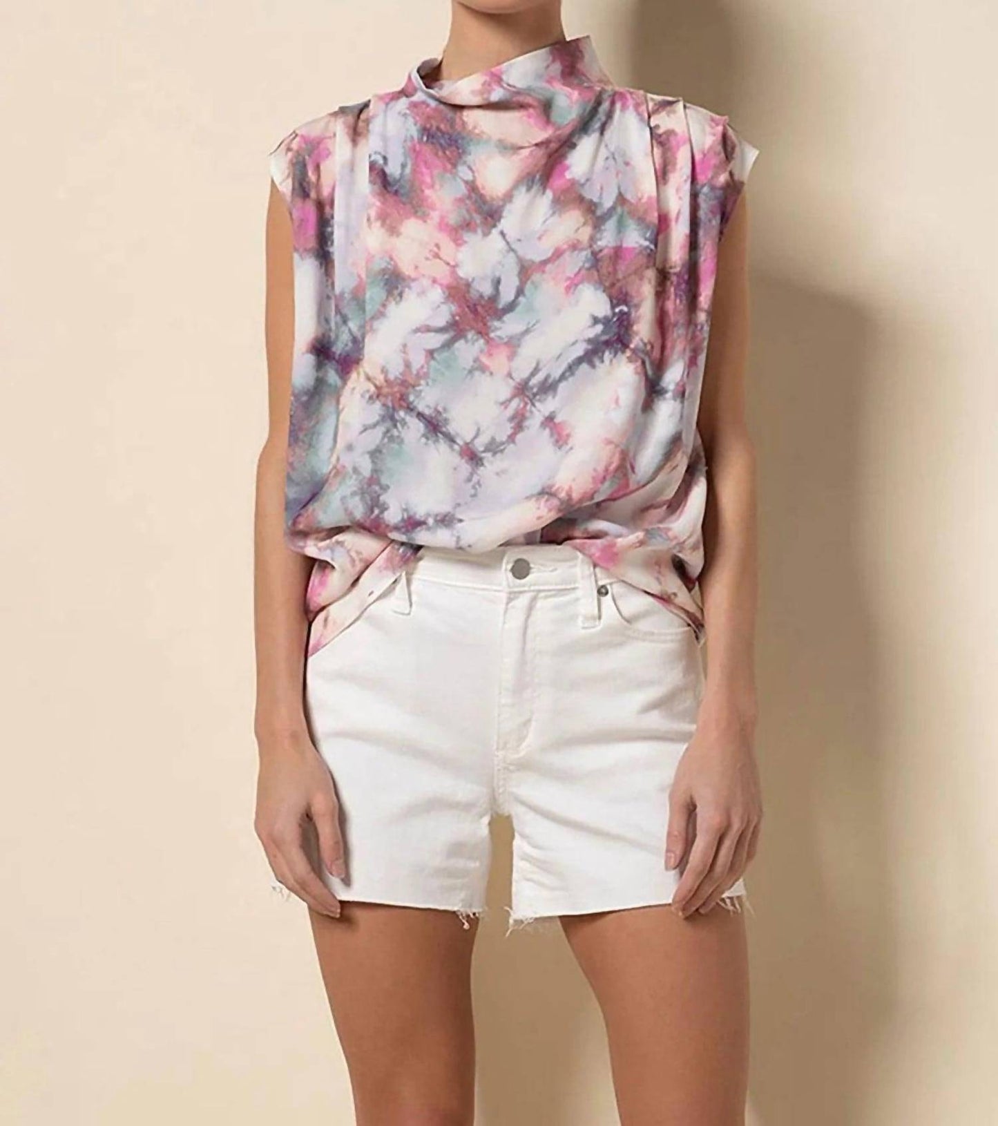Tart By Taylor - Abstract Print Mock Neck Top