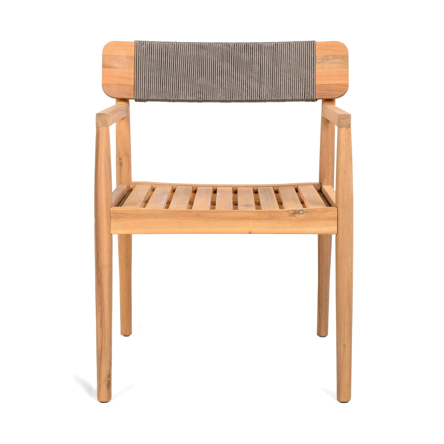 Patio Set Outdoor Acacia Wood Furniture Sets - Braided Dining Chairs & Dining Table