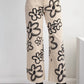 Easel - Flower Print Washed Wide Pants