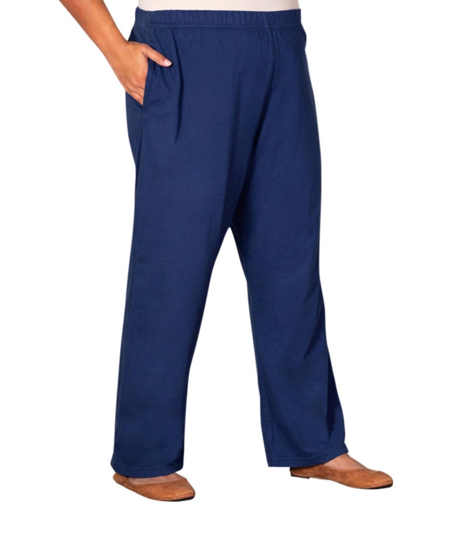 On The Plus Side - Cotton Wide Leg Pants - Plus