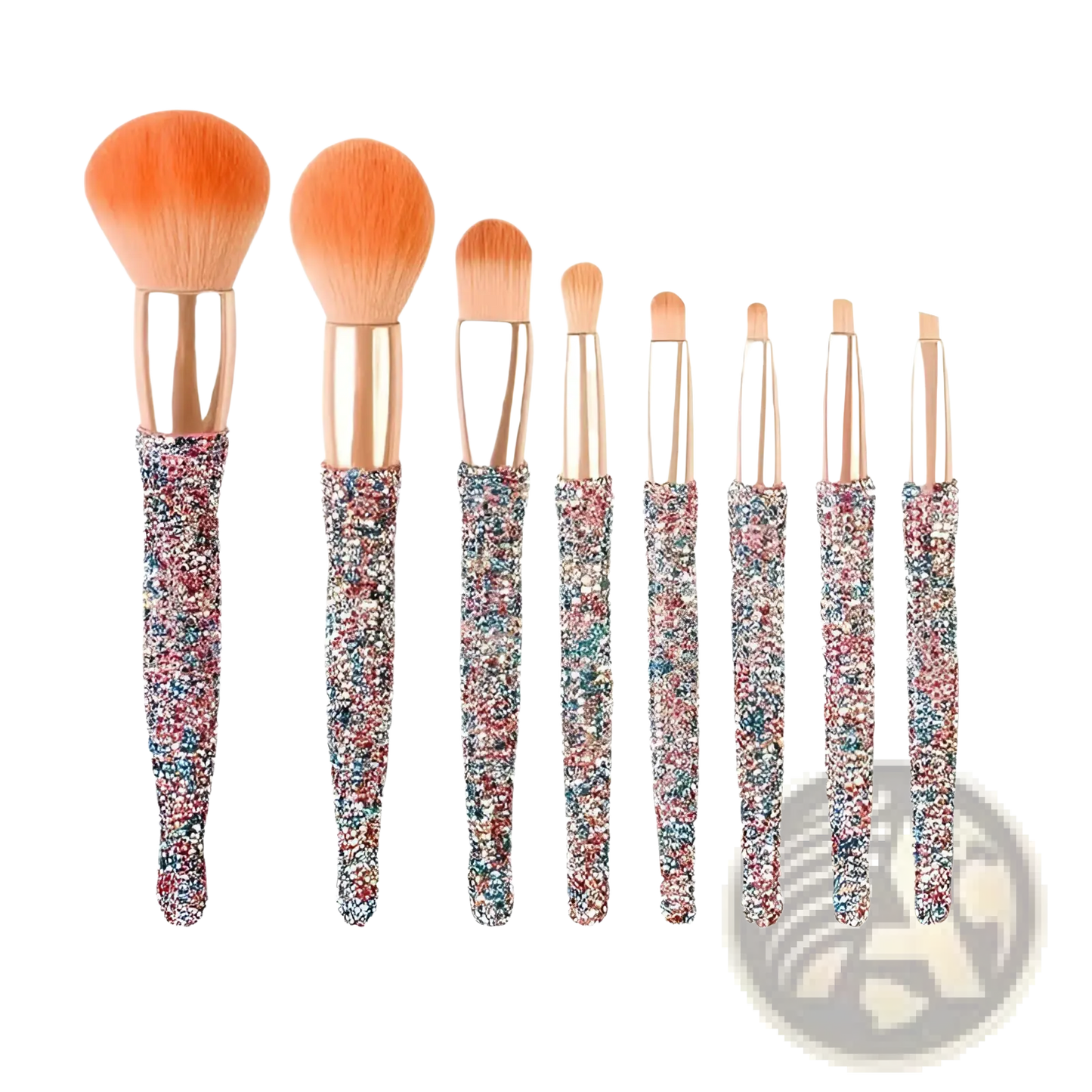 Diamond Makeup Brush Set with Rhinestone Storage Case