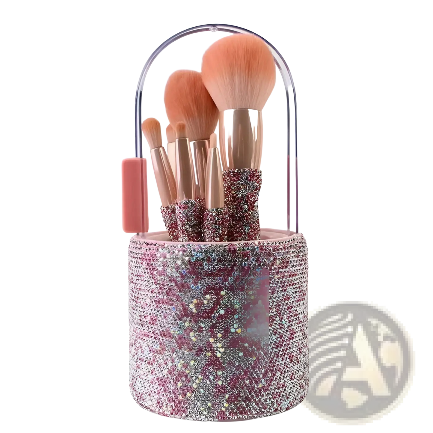 Diamond Makeup Brush Set with Rhinestone Storage Case