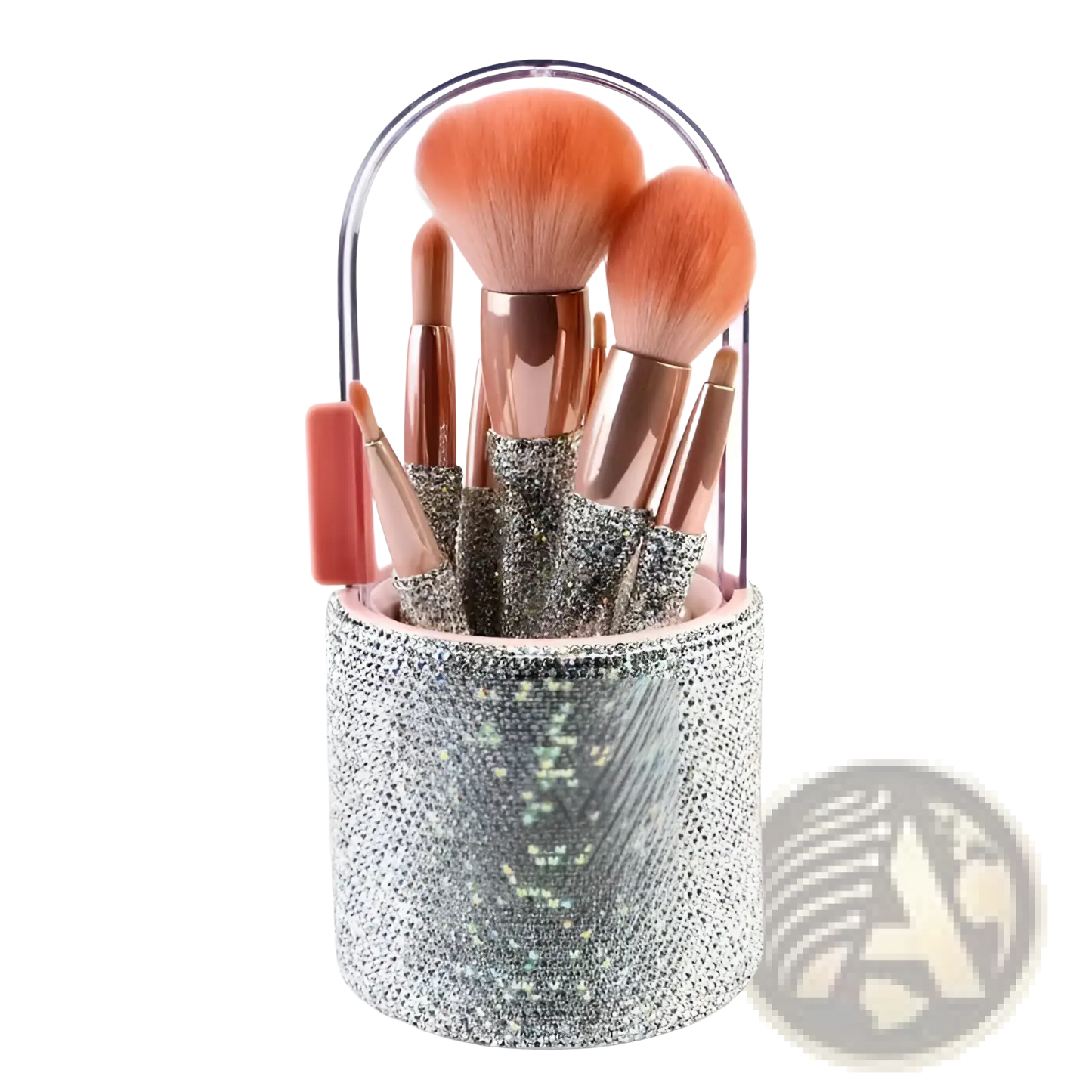 Diamond Makeup Brush Set with Rhinestone Storage Case