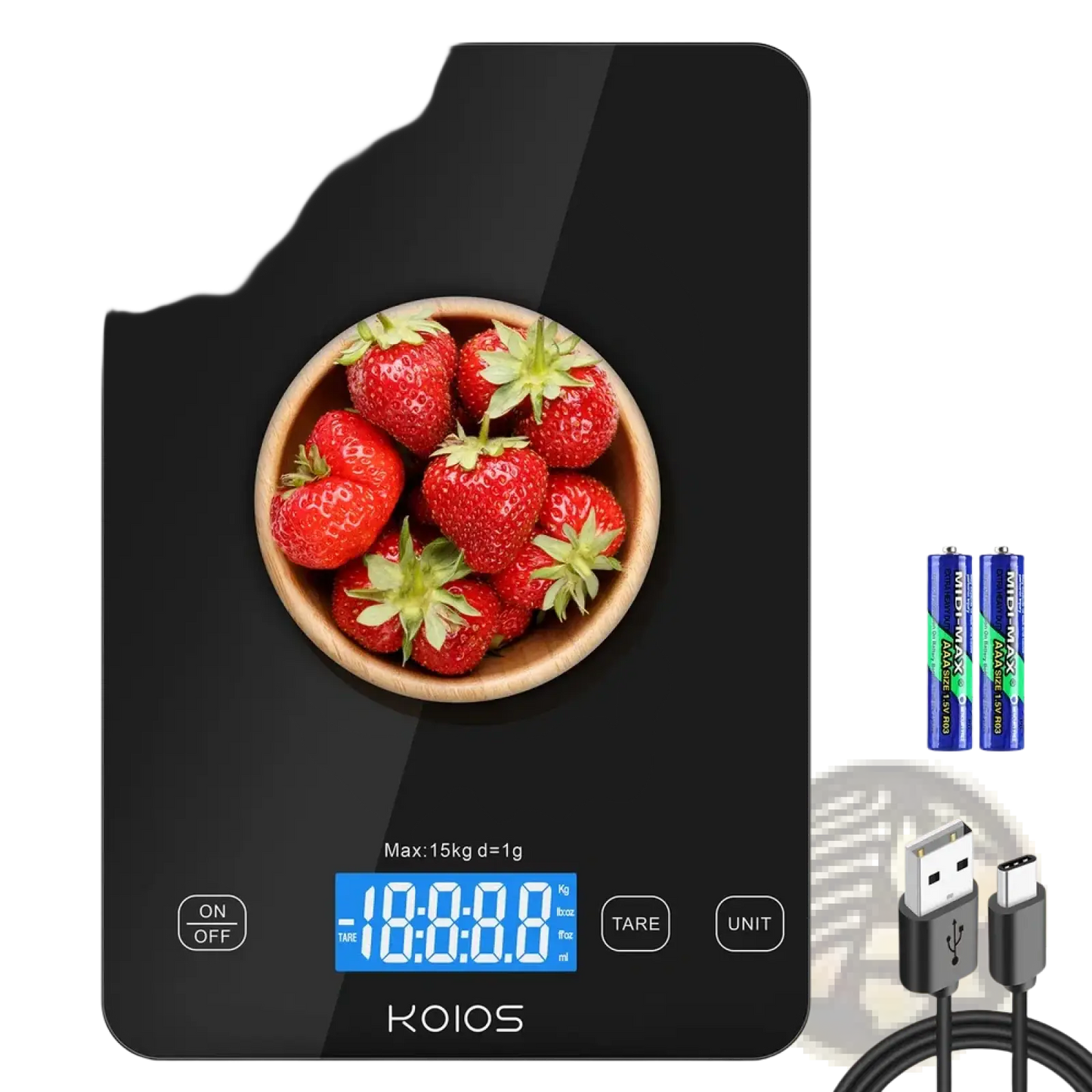 Digital Kitchen Scale 15kg Rechargeable Food Scale