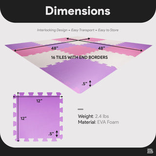 Tapete de exercícios de espuma com encaixe de 16 peças BalanceFrom Fitness
