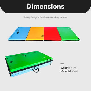 Tapete de ginástica dobrável multifuncional BalanceFrom 4' x 6' x 2" para ginástica, multiuso