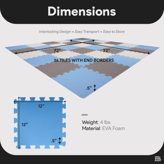 Tapete de exercícios de espuma com encaixe de 36 peças BalanceFrom Fitness
