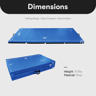 Tapete de ginástica dobrável multiuso BalanceFrom 4' x 8' x 2", azul