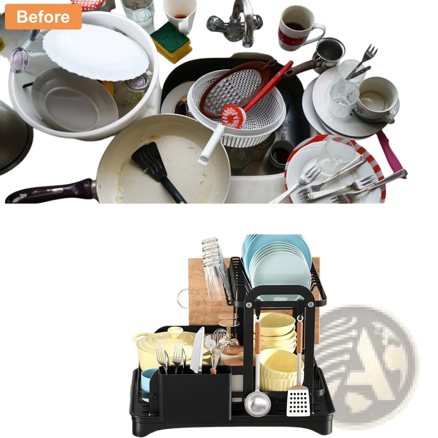 Dish Drying Rack 2 Tier Rustproof Metal Organizer
