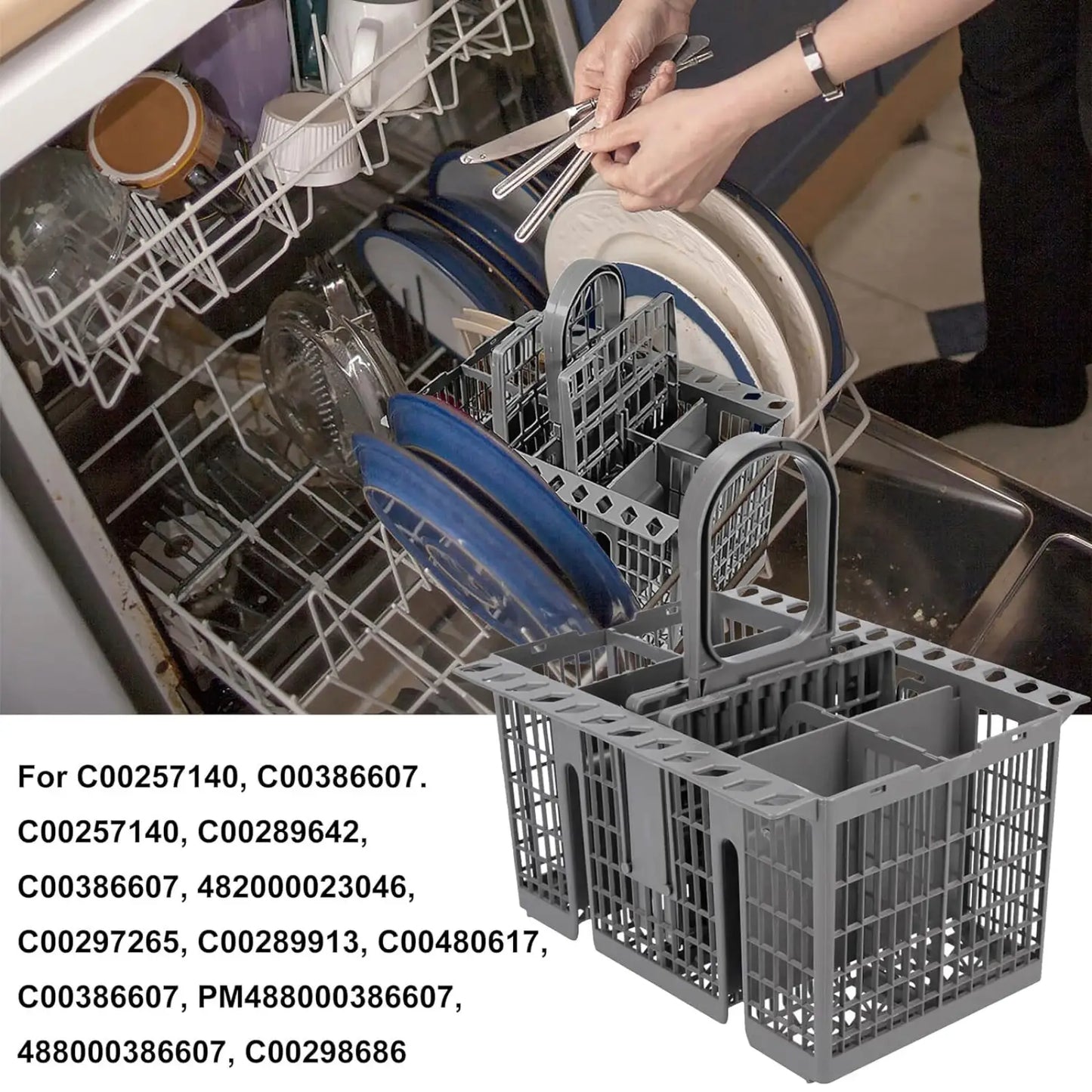 Dishwasher Cutlery Basket for Hotpoint Indesit Grey
