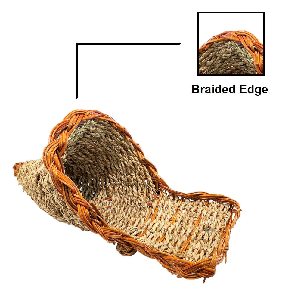 Homvare 13" Long Branch Standard Ratan Wicker Cornucópia Ornamento Artificial para Ação de Graças e Decorações de Outono