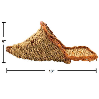 Homvare 13" Long Branch Standard Ratan Wicker Cornucópia Ornamento Artificial para Ação de Graças e Decorações de Outono