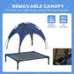 Elevated Cooling Pet Bed with Removable Canopy Blue Mesh Cot