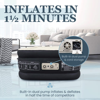 Cama inflável dupla alta para casa, viagens e acampamento 