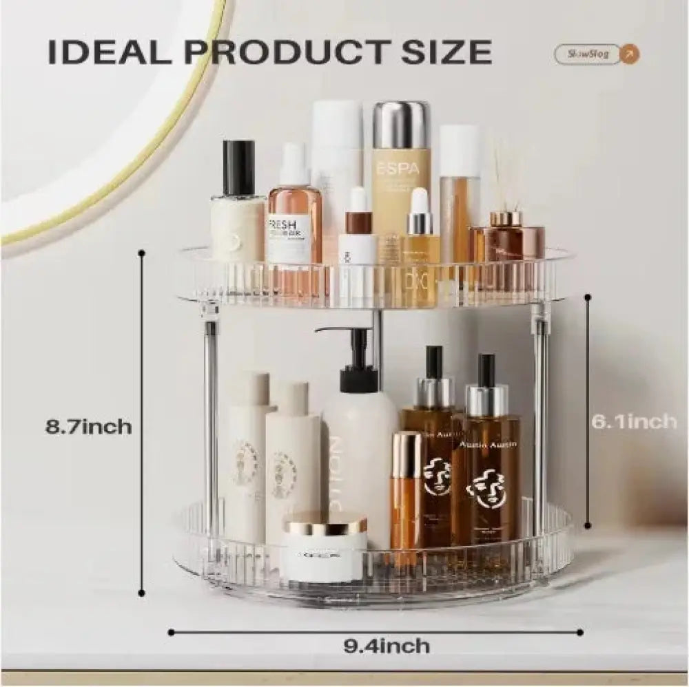 2-tier Acrylic Rotating Spice Rack and Vanity Organizer