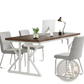 Double Monitor Desk 78 Inch Two Person Dark Wood White x Leg