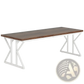 Double Monitor Desk 78 Inch Two Person Dark Wood White x Leg