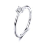 925 Sterling Silver Ring Size 6.0 with CZ and Platinum Plating for Women