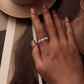 925 Sterling Silver Enamel Platinum Plated Ring Size 6 for Women