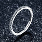 925 Sterling Silver Platinum Plated CZ Pavé Setting Ring Size 5.0 for Women