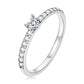 925 Sterling Silver Oxidized Ring with Pavé Setting CZ, Size 6 for Women