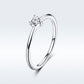 925 Sterling Silver Ring Size 6.0 with CZ and Platinum Plating for Women