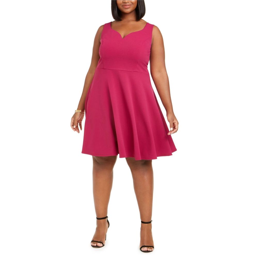 B. Darlin Womens Plus Skater Mini Fit & Flare Dress Purple 18W