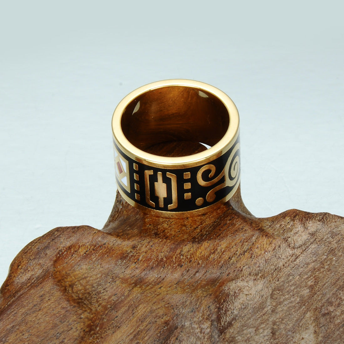 Anel de esmalte feito à mão banhado a ouro feminino Homvare tamanho 6