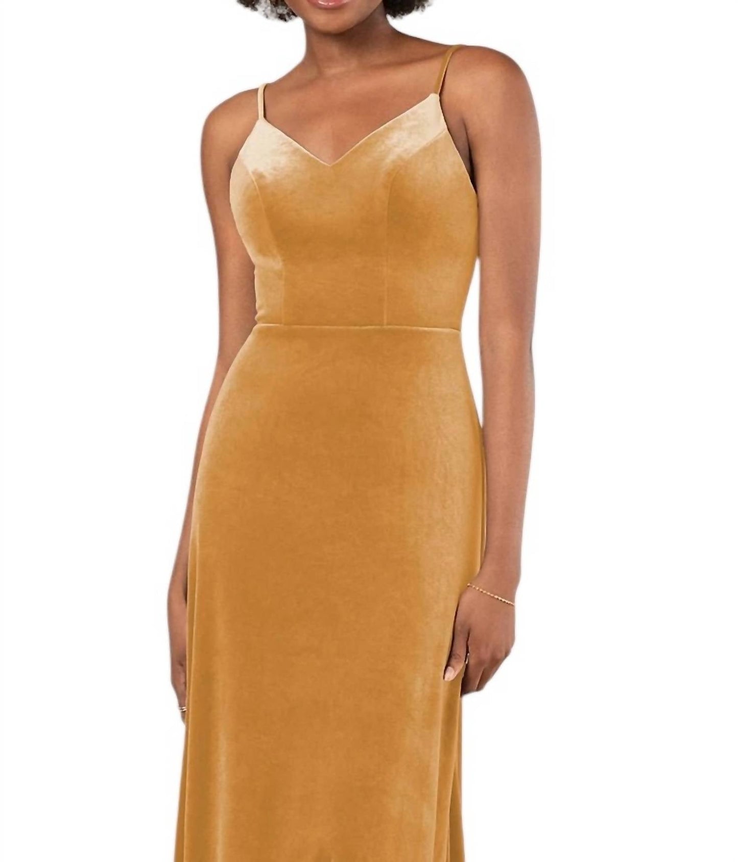 Sorella Vita - Plush Velvet A-Line Bridesmaid Dress with Floor-Length Skirt