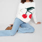 Charlie B - Cherry Fuzzy Drop Shoulder Sweater