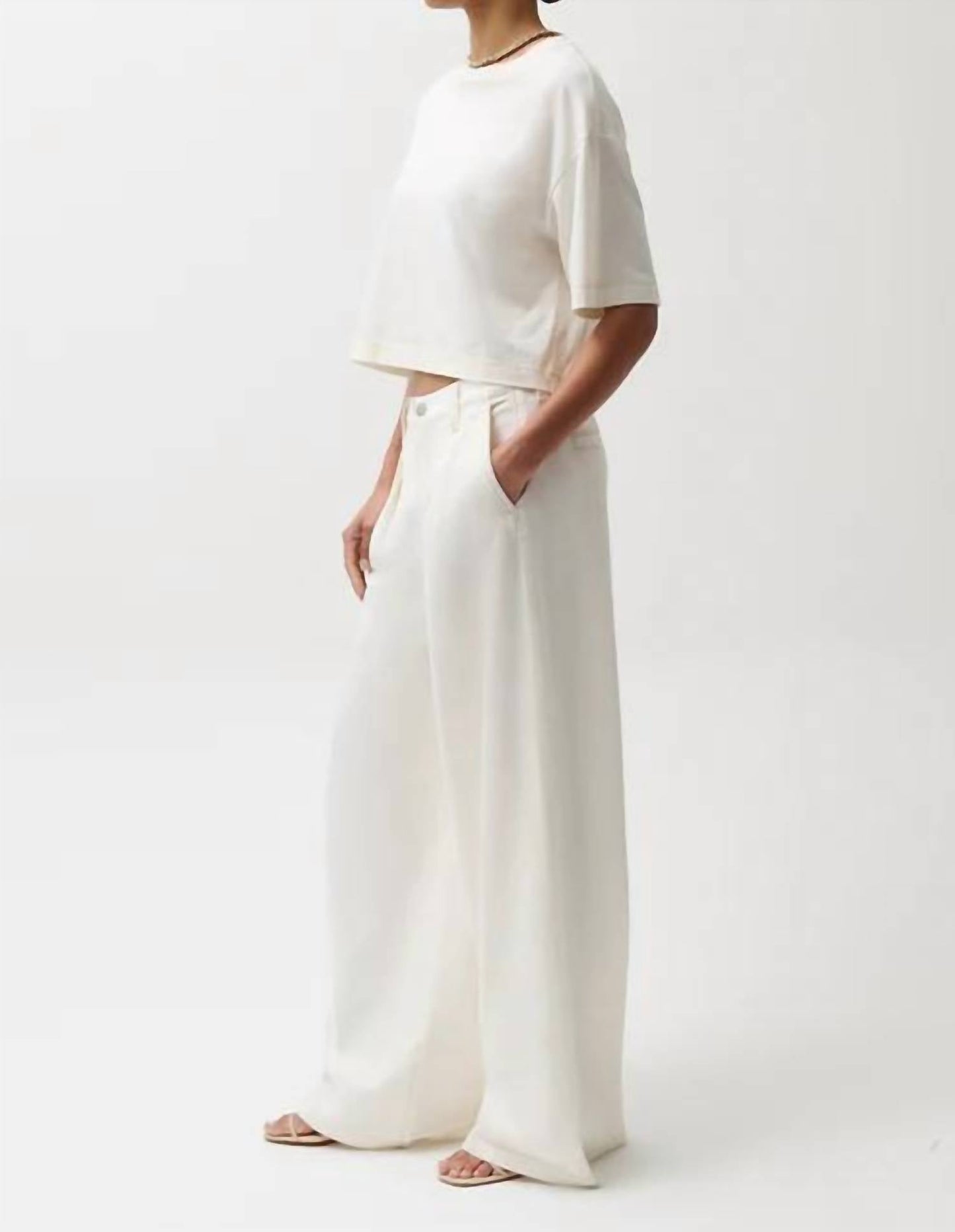 Pistola - Delphine Pleated Denim Wide Leg Pant