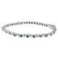 14K White Gold Round-Cut Blue Diamonds Bracelet (3.00 cttw, Blue Color, Clarity)