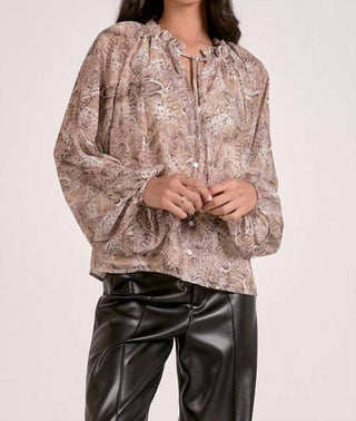 Elan - Sawyer Snakeskin Blouse