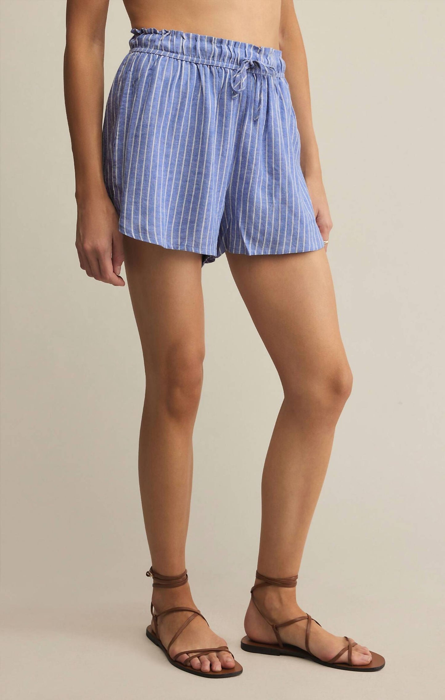 Z Supply - Ocean View Linen Shorts - Ocean Stripe