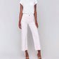 Charlie B - Wide Leg Twill Pants With Raw Edge