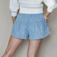 Tcec - Ruffled Breeze Denim Shorts